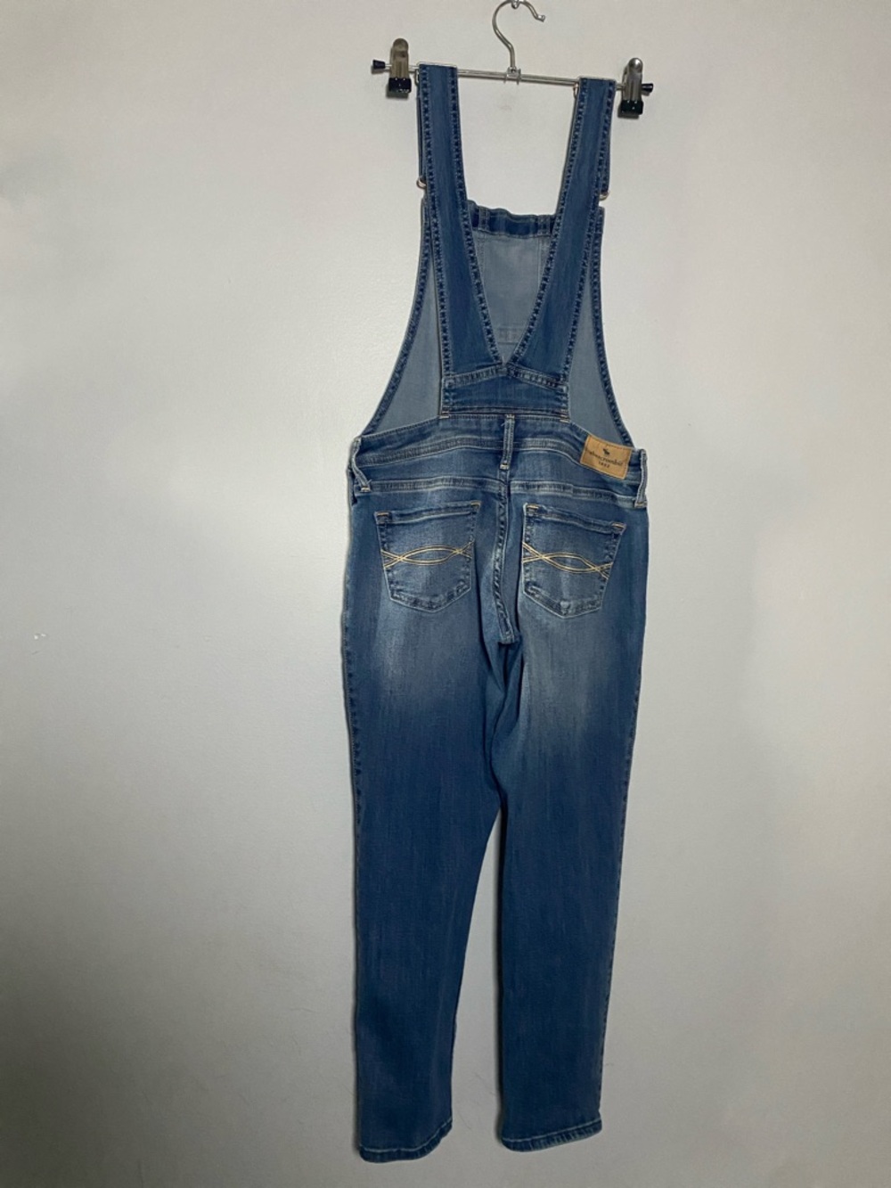 Abercrombie Kids Overalls Girls 9/10 Blue Jean Distressed Denim Classic Cowgirl - Picture 5 of 13
